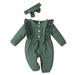 adviicd Rompers Little Girls Jumpsuit Lace Girl Baby One Romper Bow Cotton Clothes Piece Jumper Suit for Girls