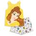 Disney Princess Belle Toddler Girls Tank Top French Terry Shorts Set Yellow 4T
