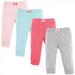 Luvable Friends Baby and Toddler Girl Cotton Pants 4pk Coral Aqua 18-24 Months