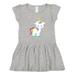 Inktastic Cute Little Unicorn Unicorn With Rainbow Tail Girls Toddler Dress