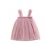 Bagilaanoe Toddler Baby Girl Tulle Dress Pleated Sleeveless A-line Princess Dresses 6M 12M 24M 3T 4T 5T Casual Swing Sundress