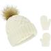 Rising Star Infant Hat and Baby Mittens Winter Set for 0-24 Months - Ivory