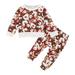 NZRVAWS Newborn Baby Girls Outfits Cute Animals Print Long Sleeve Top+Cute Animals Print Pants 2PCS Clothes Set 0-3 Months