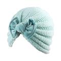 Hunpta Hats For Kids Newborn Baby Solid Pleuche Bow Knitted Hat Headband Hair Headwear Accessories