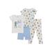 Cutie Pie Dreamers Baby Boy & Toddler Boy 4 PC Tight Fit Cotton Sleepwear Pajamas Sizes 12 Months-4T 12M-4T