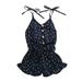 Fanvereka Toddler Infant Baby Girl Love Heart Print Button Down Ruffle Strap Piece Jumpsuit