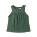 Toddler Baby Girls Brief Casual Summer Sleeveless Pure Color Dress Clothes Cotton Sundress