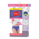 Hanes Women's Hi-Cut Panties 10-Pack (Size M) Assorted, Cotton