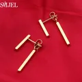 Boucles d'Oreilles Minimalistes en Forme de T pour Femme Punk Long Bâton Or Rose Document Acier