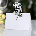 Carte de place creuse à motif de fleurs de rose décoration de mariage numéros de table carte de