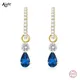 Aide – boucles d'oreilles en argent Sterling 925 bleu Royal grenat rouge goutte d'eau Zircon