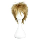 Unique Bargains Human Hair Wigs for Women with Wig Cap 14 Bright Gold Tone Wigs