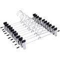 10pcs Non-Slip Stainless Steel Hangers Drying Clothes Hanger with Clips for Coat Trouser Pants (Black)