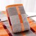 Checkered Soft Cotton Towel Bath Beach Bathroom Hand Hair Terry Towel Bathroom Textile House Cleaning Towel Orange