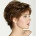 QUEENTAS Short Brown Wig for White Women Layered Pixie Cut Wig Natural Curly Wigs Glueless Brown Short Wigs for Black Women