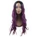 Unique Bargains Wigs for Women 28 Deep Purple Curly Wig with Wig Cap