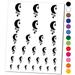 Moon with Hanging Stars Water Resistant Temporary Tattoo Set Fake Body Art Collection - Dark Blue