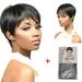 Karcher Women Brazilian Black Short Pixie Wig Synthetic Hair Heat Resistant Wig Hair Cap