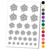 Pretty Poinsettia Christmas Water Resistant Temporary Tattoo Set Fake Body Art Collection - Light Pink