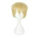 Unique Bargains Human Hair Wigs for Lady 12 Yellow Wigs for White with Wig Cap