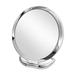 Folding Double Sided Makeup Mirror Bathroom Free-Standing Tabletop Mirror Sliver Round