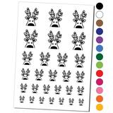 Peeking Reindeer with Lights Christmas Water Resistant Temporary Tattoo Set Fake Body Art Collection - Hot Pink