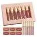 6pcs Matte Liquid Lipstick with Lip Plumper Makeup Set Velvety Long Lasting High Pigmented Nude Waterproof Lip Gloss Kit Girls Women Make Up Gift Set