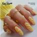 Fofosbeauty 24pcs Full cover Fake Nails Press on False Nails Pop Art Yellow Ruched