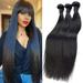 Brazilian Straight Hair 10A Unprocessed Straight Human Hair 3 Bundles Virgin Hair Straight Bundles Natural Color Can Be Dyed and Bleached (10 12 14 )