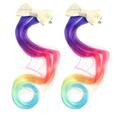 2pcs Kids Hair Extensions Clips Girls Curly Ponytail Extension Hair Barrettes