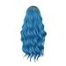 Dengmore European And American Gradient Blue Long Curly Hair High Temperature Silk Wig