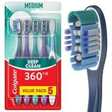 Colgate 360 Whole Mouth Clean Toothbrush Adult Medium Toothbrushes 5 Pack