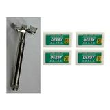 Double Edge Safety Razor + Derby Extra Double Edge Blades 5 ct. (Pack of 4)