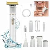 CNKOO 5 in 1 Electric Lady Shaver Bikini Trimmer for Women Pubic Hairï¼ŒHair Removal Wet&Dry Painless Shaver for Legs Underarms Eyebrow Lip Face Nose and Bikini Line Razor