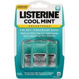 6 Pack - Listerine PocketPaks Breath Strips Cool Mint 3x24 = 72 strips Each