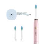 Penkiiy Electric Toothbrush/USB Rechargeable 5 Cleaning Modes Including Timer/1x Host / 2x Brush Head Rechargeable Electric Toothbrushï¼ŒSize 11.02x4.72in Pink