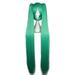 Unique Bargains Human Hair Wigs for Women with Wig Cap Long Hair 51 Green Wigs