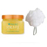 T H Tree Hut Pineapple Shea Sugar Scrub Set! Includes Body Scrub and Loofah! Formulated With Real Sugar Certified Shea Butter And Pineapple! Ultra Hydrating and Exfoliating Scrub! (Pineapple)