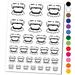 Vampire Teeth Fangs Jaws Mouth Halloween Water Resistant Temporary Tattoo Set Fake Body Art Collection - Purple
