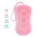 Silicone Scrubber for Shower (Pink) Double-Sided Bath Body Brush Soap Saver Easy to Clean Washer Exfoliating More Hygienic