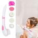 Electric Body Bath Brush for Shower USB Rechargeable Shower Brush with Long Handle Back Scrubber 5 in 1 Body Exfoliation and Massage Deep Cleansing Set Pink