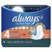 ALWAYS Ultra Thin Size 4 Overnight Pads With Wings Unscented 14 Count