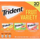 Trident Fruit Variety Pack Sugar Free Gum 14 Count Pack Of 20