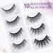 Reusable False Eyelashes Cat-Eye Fluffy Faux Mink Lashes 3D Wispy Lashes 10 Pairs Pack Dramatic Long Thick Soft And Weightless