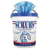 SCRUBS Hand Cleaner Towels Cloth 10 x 12 Citrus Blue/White 72/Bucket