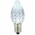 0.96 watt 120V C7 Faceted LED Cool White Twinkle Blub with Nickel Base - 25 per Bag