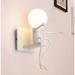 Robot Wall Light Creative Contemporary Retro Style Black Wall Sconce Wall Lights For Bedroom Bedside Kids Room Corridor Staircase (White)