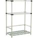 Nexel Poly-Z-Brite 3-Shelf Container/Keg Rack w/ 2-Solid Shelves 48 W x 18 D x