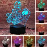 16 Color Change Night Light with Acrylic Flat & ABS Base & USB Cable & Remote Control Table