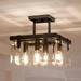 Urban Ambiance Luxury Mid-Century Modern Flush-Mount Ceiling Fixture Size: 14 H x 21 W with Luxe Style Elements Olde Bronze Finish and Clear Shade UHP2448